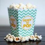 Choose Your Color - Ready to Pop Baby Shower Pregnant Mom Mini Chevron Popcorn Box Party Favor Printable - DIY Party Favor Pop Corn Box