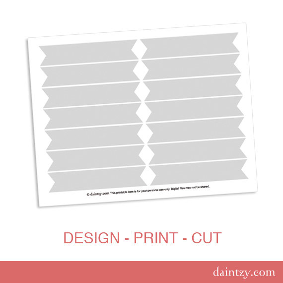 Cupcake Flag Printable Template DIY Blank Make Your Own Party Cupcake